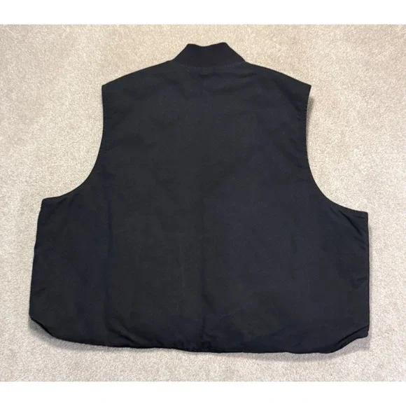Carhartt Duck Canvas Vest Men's Size 5XL Black Full Zip Quilted Lined Workwear